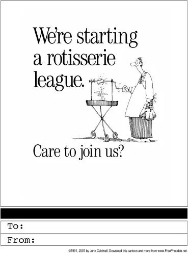 Rotisserie League Invitation Greeting Card